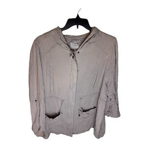 Torrid Twill Anorak Jacket Womens Size 4 (4X) Hooded Cotton Zip Waist Drawstring